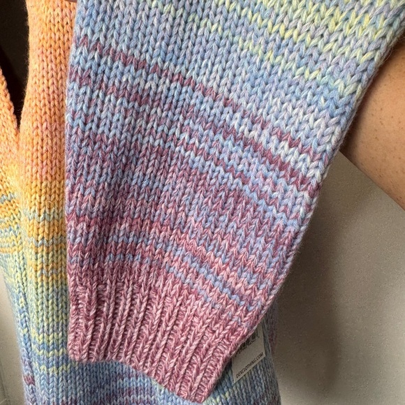 Dex Cozy Knit Rainbow Sweater Peach - Picture 7 of 11
